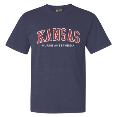 Kansas Nurse Anesthesia Embroidered Comfort Colors T-shirt Thumbnail